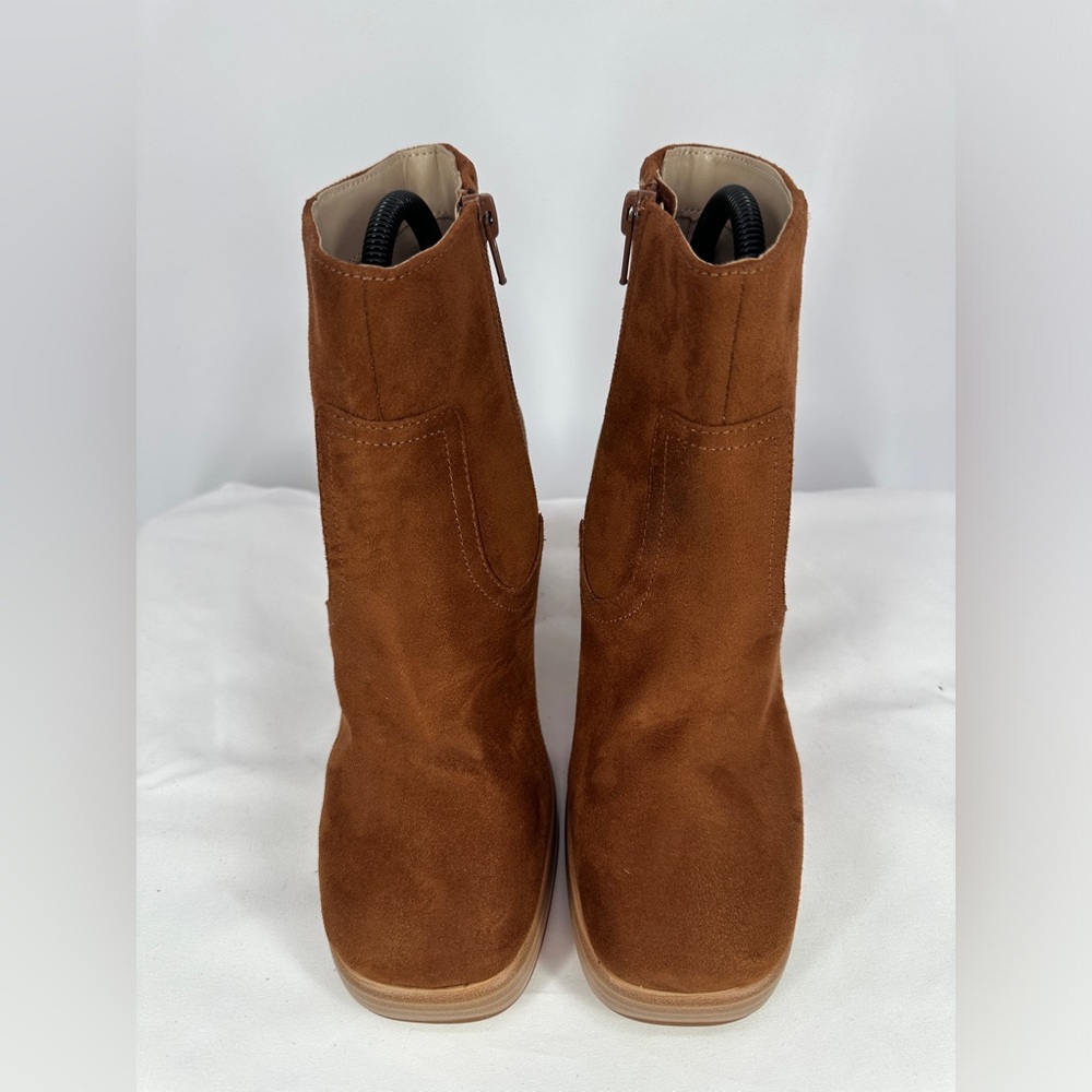 BP Nordstrom | Women’s 5.5 Keyla Brown Faux Suede Block Ankle Boots - Picture 9 of 9